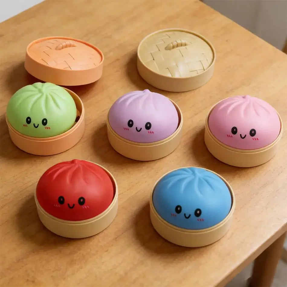 Dumpling Pressure Dumpling Squishies Cute Colorful Bun Toy Slow Rising Stress Relief Fidget Toy for Kids Adults Anti-Anxiety