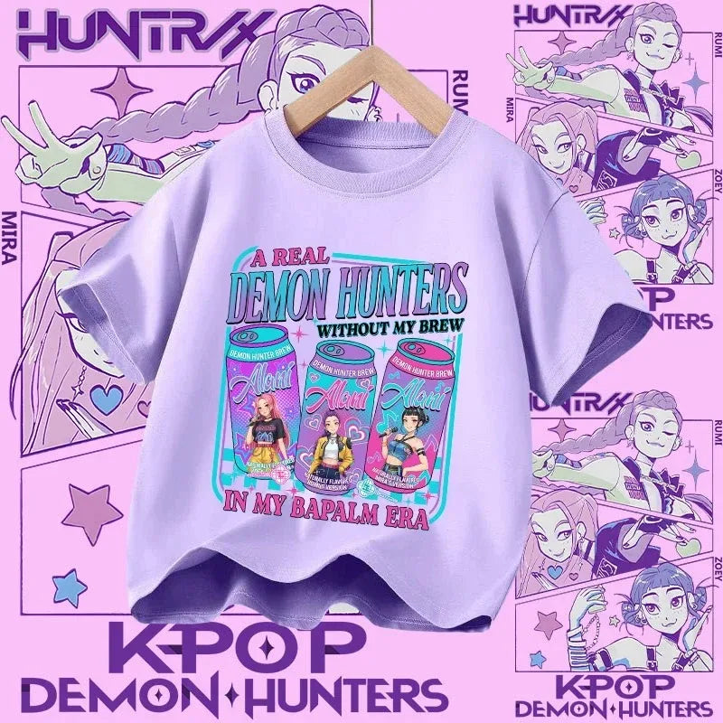 Kpop Demon Hunters T-shirt for kids, short sleeve T-shirt for Girls, Saja T-shirt , Kpop Demon Hunters T-shirt, family clothing