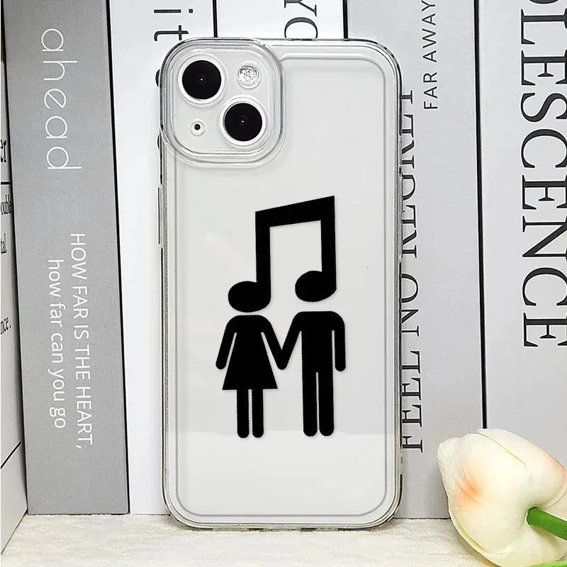 Funny Matchman Paired Couple Phone Case For iPhone 16 15 14 Plus 13 16 17 12 11 14 Pro MAX 17 Air 16E Shockproof Phone Cover