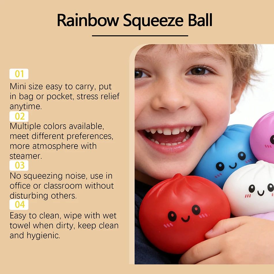 Dumpling Sensory Toy Squishies Pressure Ball High Rebound Soft Pinch Decompression Baozi Modeling Stress Relief Birthday Gifts