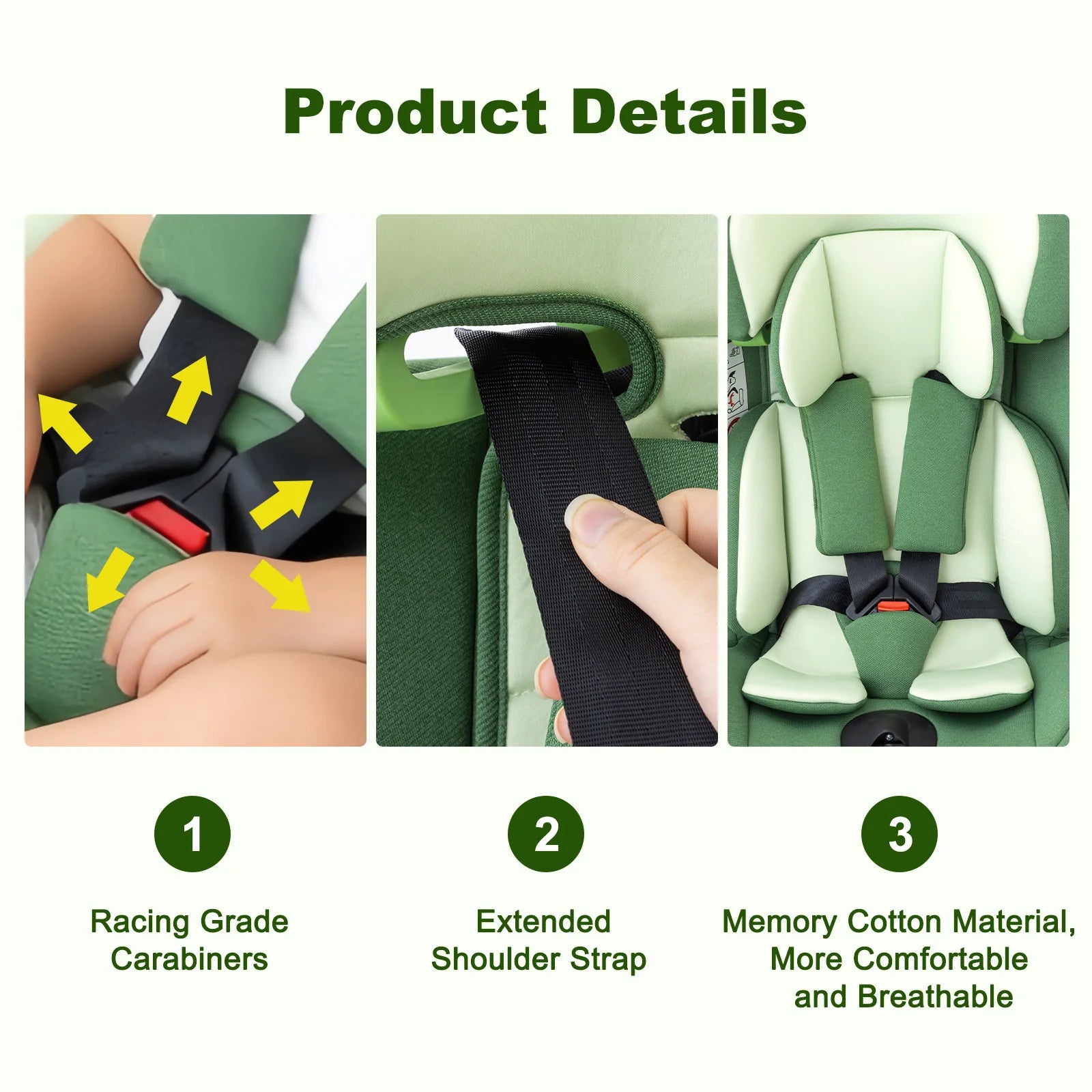 Baby Car Seats Child safe Car sizes Infant Adjustable heights Car sat with Isofix for 0-12Y ADAC text carsit