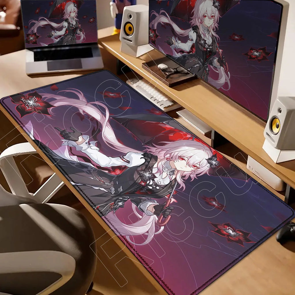 Castorice Evernight Cyrene Mouse Pad Honkai Star Rail Large Mousepad Computer Keyboard XXL Anime Pc Gaming Accessories Desk Mat