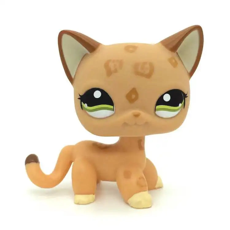 Pet Shop Lps Toys Standing Littlest Short Hair Cat #2291 White Pink Glitter kitty