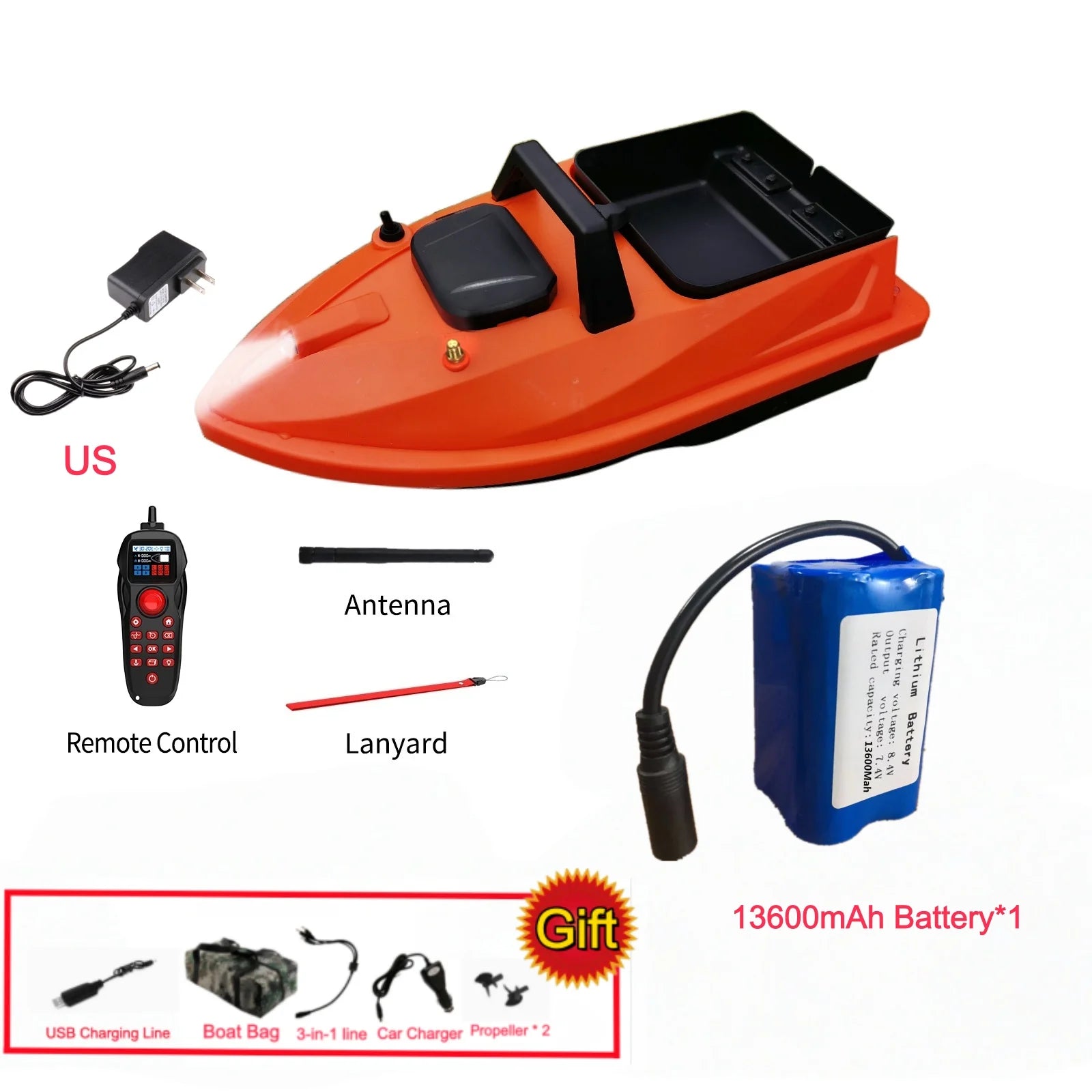 GPS Fishing Bait Boat 500M Distance 1.5KG Loading Electronic Anchored Cruise Control RC Nest Bait Boat Outdoor Sports Fishing To
