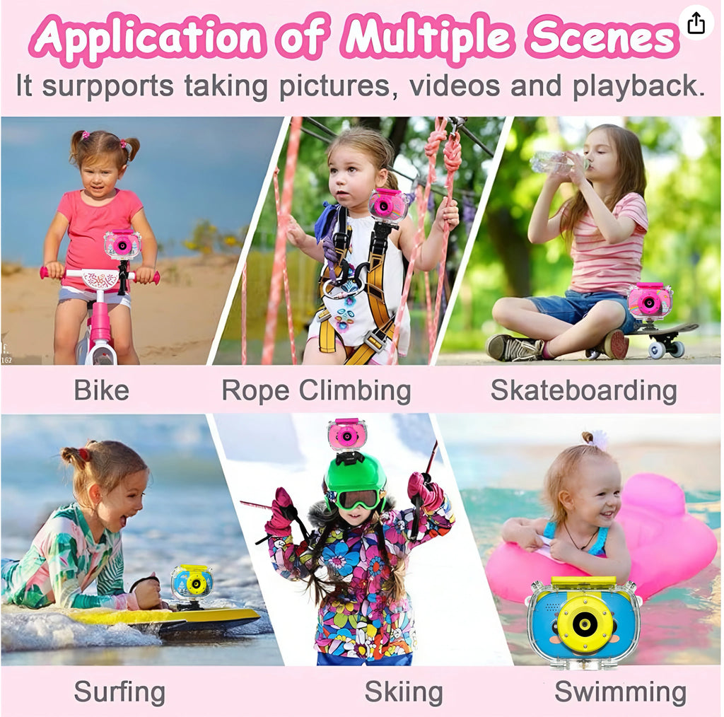 Kids Camera - Waterproof Underwater Camera for Kids,Birthday Gifts for Boys Age 4+,Children Digital Action Camera,Pool Toys