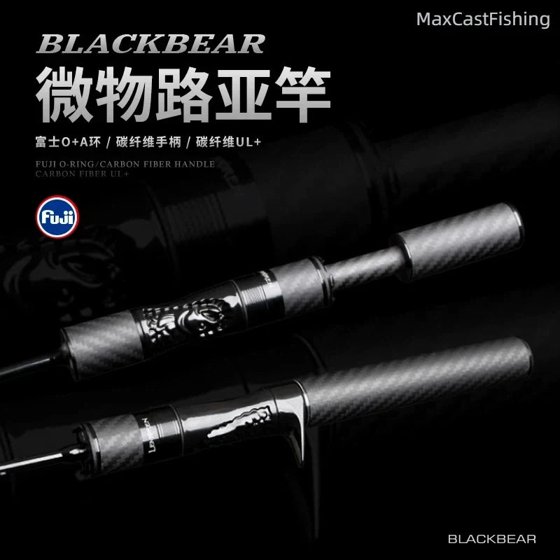 Demon Hunter Black Bear UL Trout Rod Fuji O+A Guides Carbon Fiber Handle 1.5m 1.68m