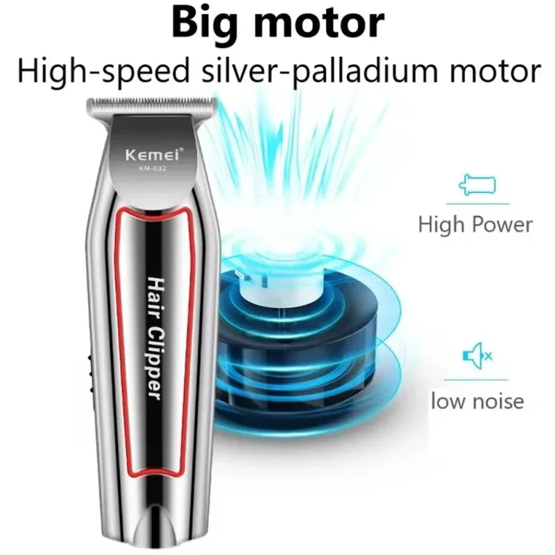 Kemei 032 Professional 0mm Hair Trimmer Electric Beard Trimmer Hair Clipper for Men Hair Cutting Machine Haircut Grooming Kit