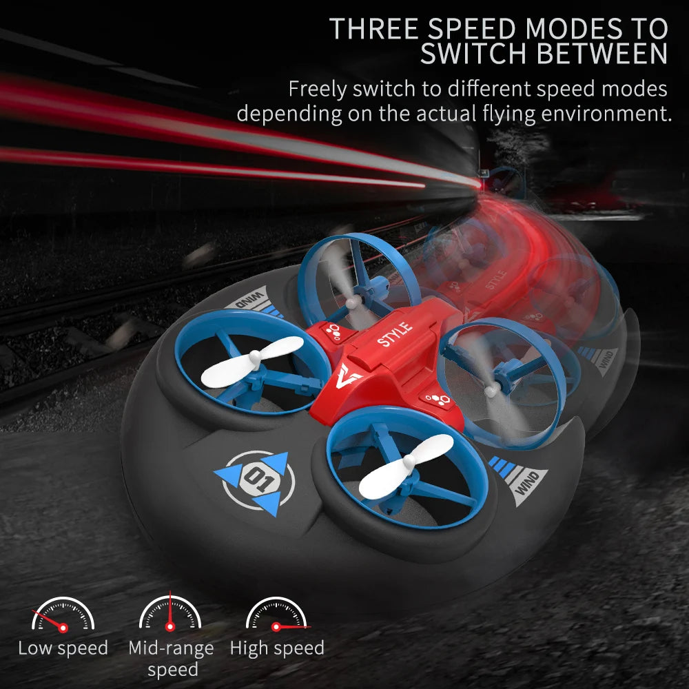JJRC H101 2.4G Rc Water Land and Air Four Axis Flying Hovercraft Remote Control Vehicle 3-in-1 Rc Mini Drone Children Toy Gift
