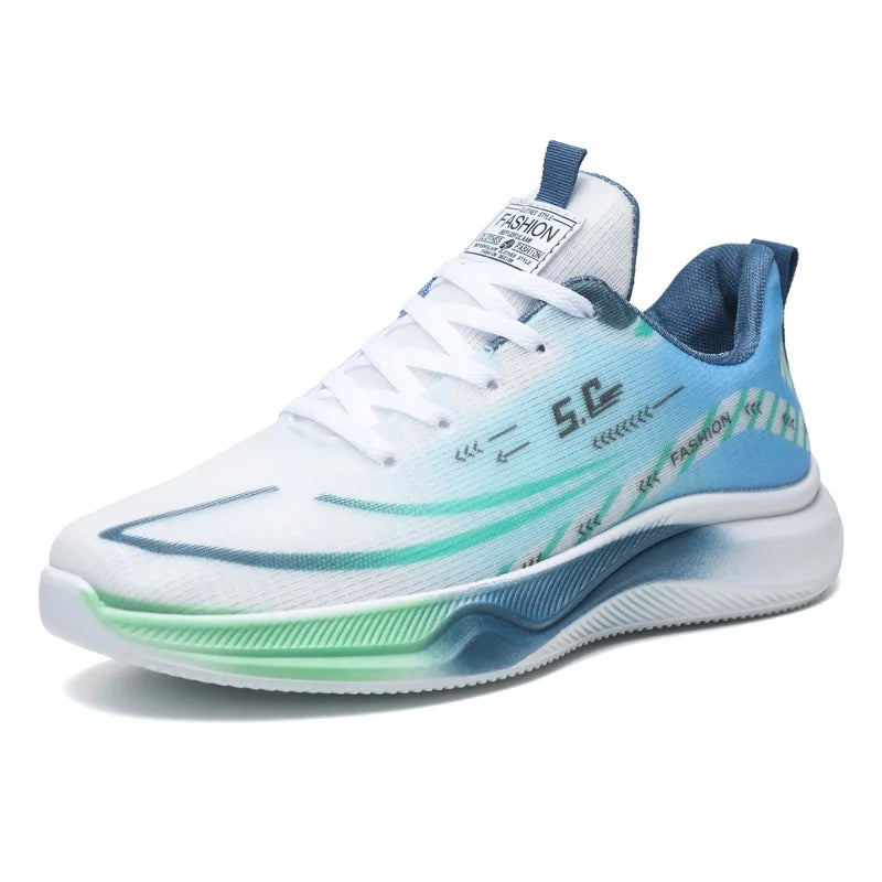 New Summer Student Running Shoes Breathable Lightweight Soft Bottom Fashionable Versatile Trendy Men's Outdoor Sports Shoes