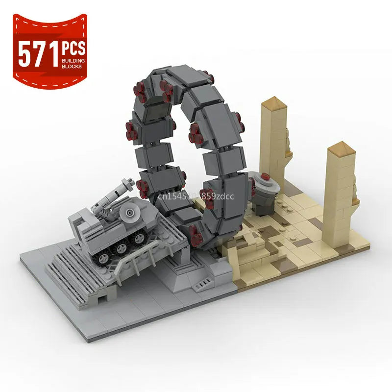 MOC Stargateals SG-1 Portaled Building Block Kit Movie Space Travel Scenes Wormhole Bricks Constructor Toys Birthday Gifts