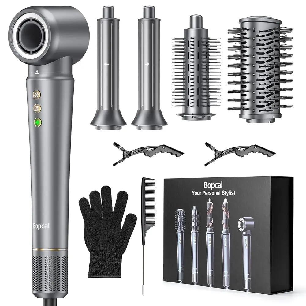 5 in 1 Hair Styler with Travel Bag Air Wrap 1200W Hair Dryer Straightening & Blow Dryer Brush for Multiple Styling Home Hotel