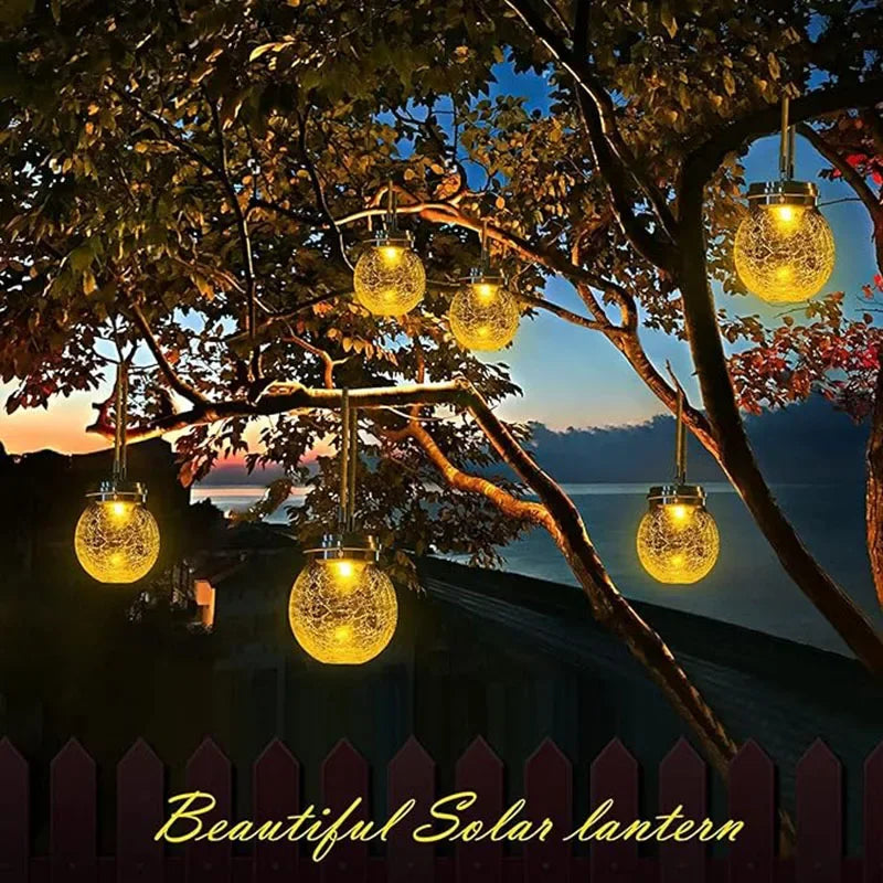 Solar Cracked Glass Wishing Light LED Table Lights Outdoor Waterproof Landscape Garden Nightlight Camping Atmosphere Lighting