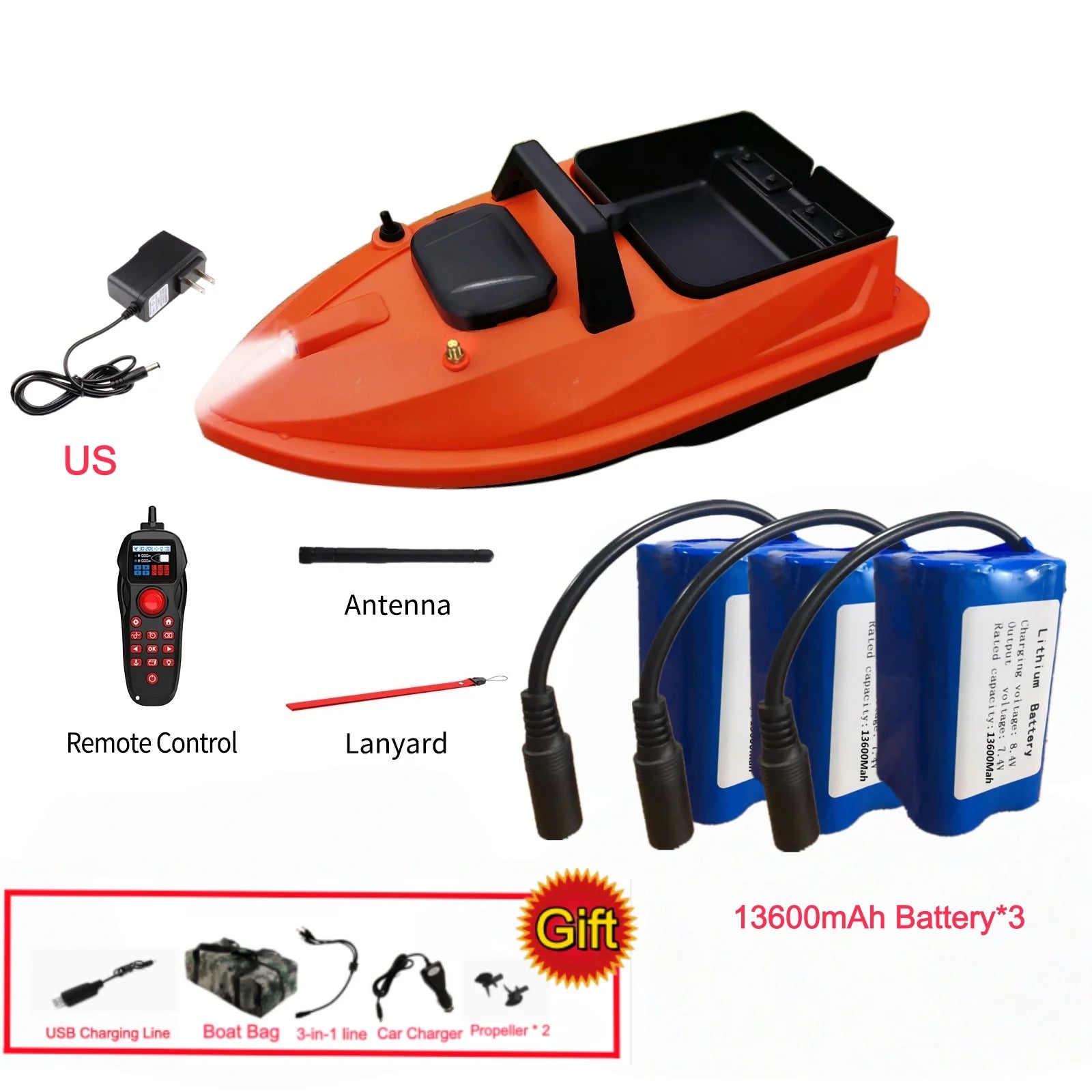 GPS Fishing Bait Boat 500M Distance 1.5KG Loading Electronic Anchored Cruise Control RC Nest Bait Boat Outdoor Sports Fishing To