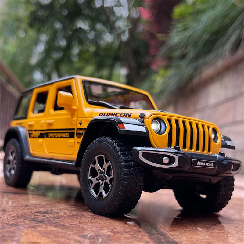 1:22 Jeeps Wrangler Rubicon Alloy Car Model Diecasts Metal Off-road Vehicles Car Model Simulation Collection Childrens Toys Gift