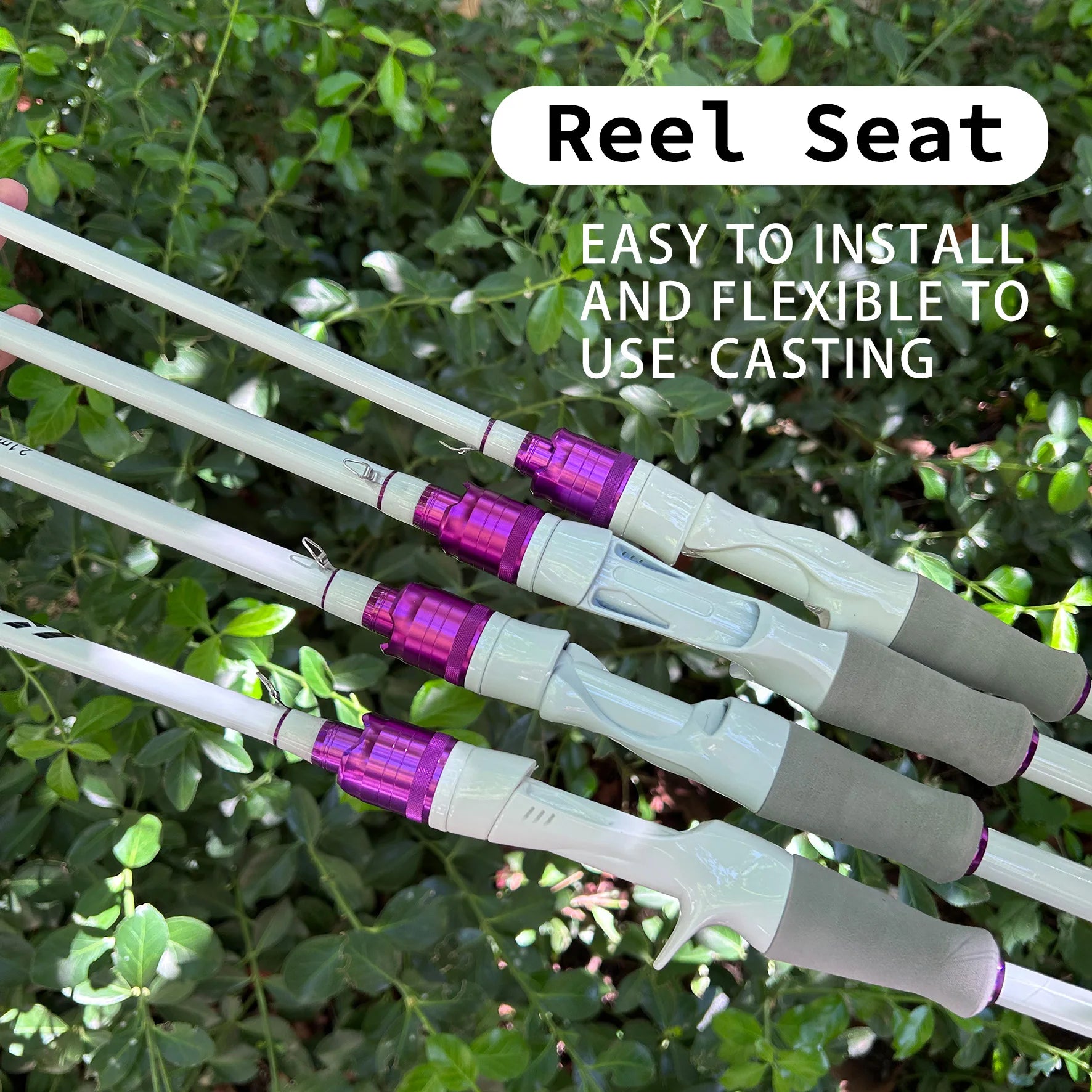 White Fishing Rod 1.8m 2.1m 2-Section Design, Fiberglass Composite Rod Body, Strong and Durable, M-Tune, Suitable for Both Men and Women, Affordable Price, Suitable for Both Saltwater and Freshwater, Choice between Gun Handle
