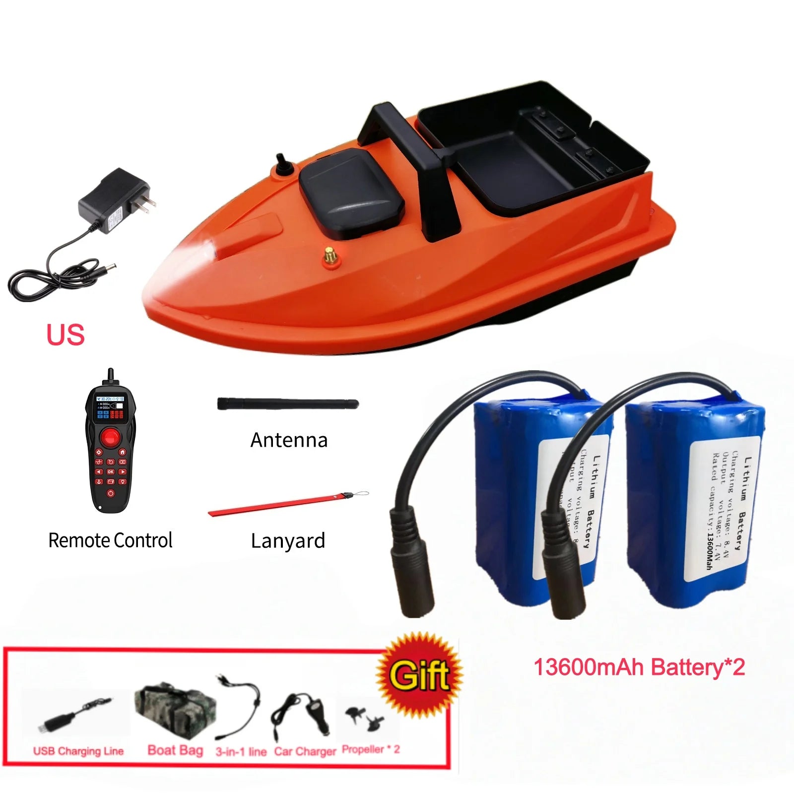 GPS Fishing Bait Boat 500M Distance 1.5KG Loading Electronic Anchored Cruise Control RC Nest Bait Boat Outdoor Sports Fishing To