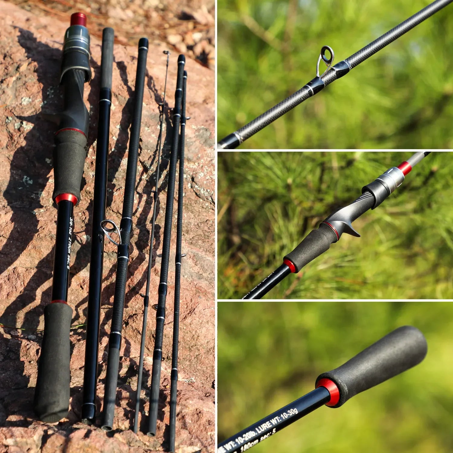 Sougayilang Lure Fishing Rod 1.8m 2.1m Spinning  Bait Casting Rod Carbon Fiber EVA Handle Fishing Pole for Fishing Pesca