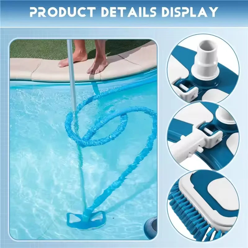 Vacuum Head with Side Brushes，Portable & Durable Plastic Design，Pool Maintenance