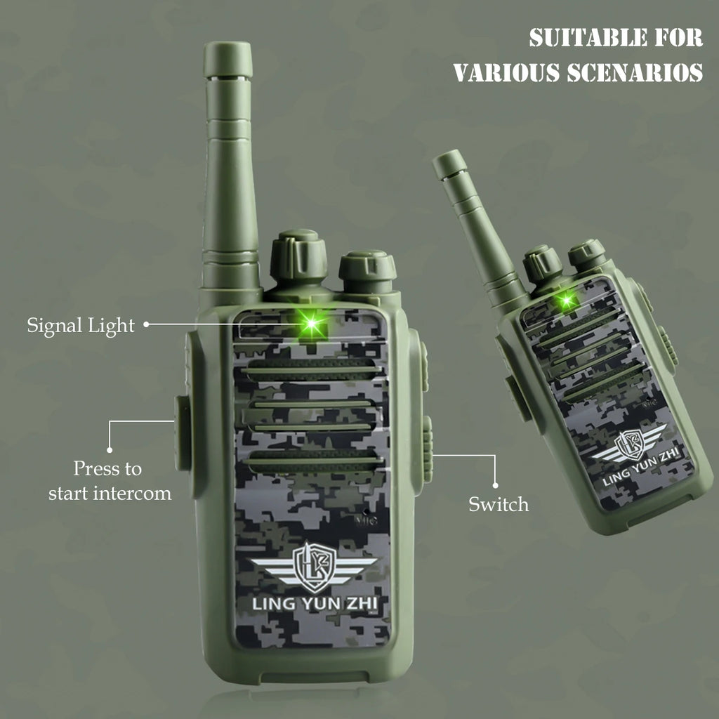 2Pcs Electronic Long Range Walkie Talkie Toys, Intercom Mini Interphone Digital Sound Communication Game Indoor and Outdoor
