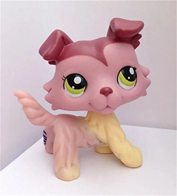 Pet Shop Lps Toys Standing Littlest Short Hair Cat #2291 White Pink Glitter kitty