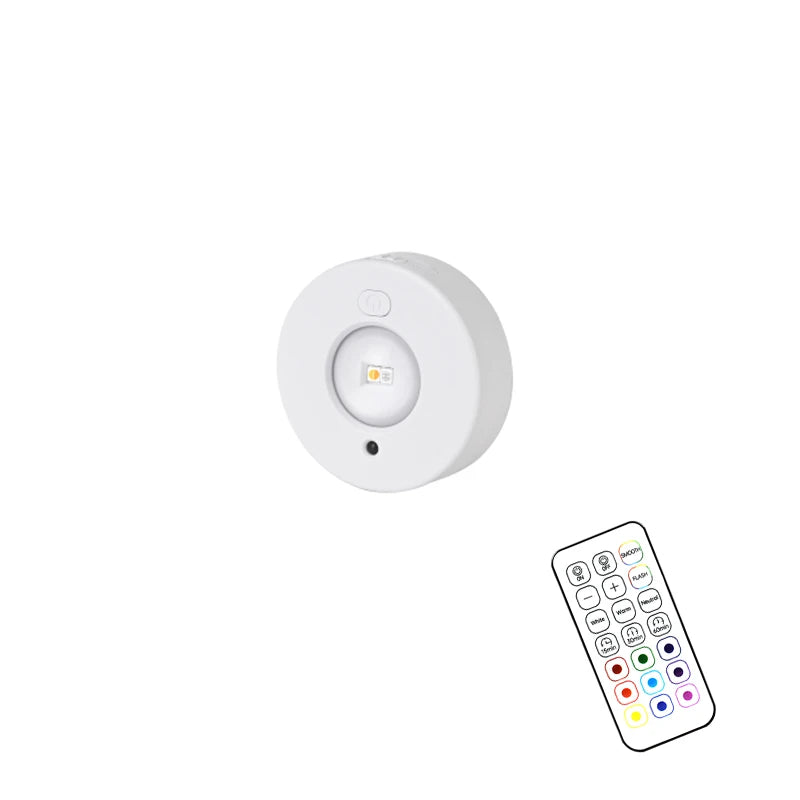 New Round Big Eye Lamp LED Under Cabinet Light USB Rechargeable Multicolor Night Light RGB Wine Cabinet Lamp with Remote Control