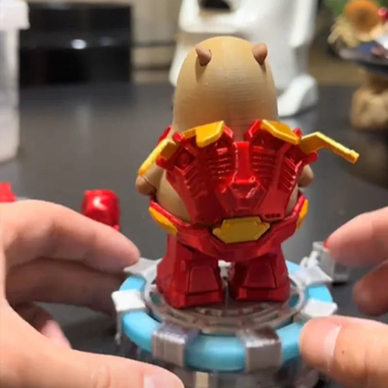 2026 New Capybara Iron Man Magnetic Suit 3d Printed Handmade Collectible Figurine Model Toy Kids Gift Decor Color Box