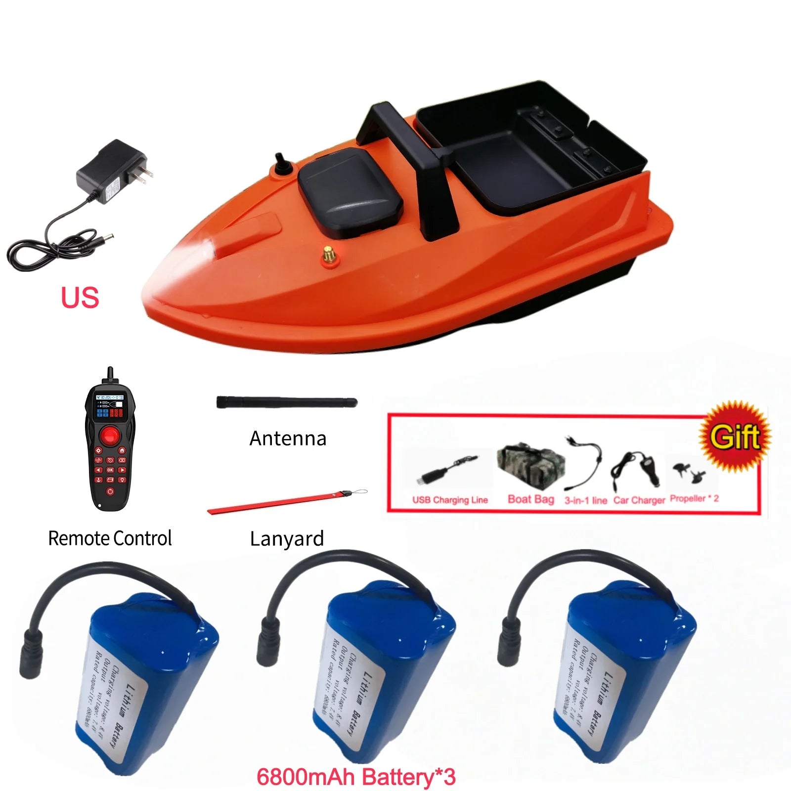 GPS Fishing Bait Boat 500M Distance 1.5KG Loading Electronic Anchored Cruise Control RC Nest Bait Boat Outdoor Sports Fishing To