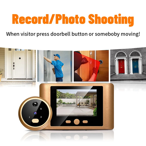 2.8" LCD Screen IR Night vison PIR Motion Detection Digital Electronic Viewer Bell Door Peephole HD Camera Photo Video Recording