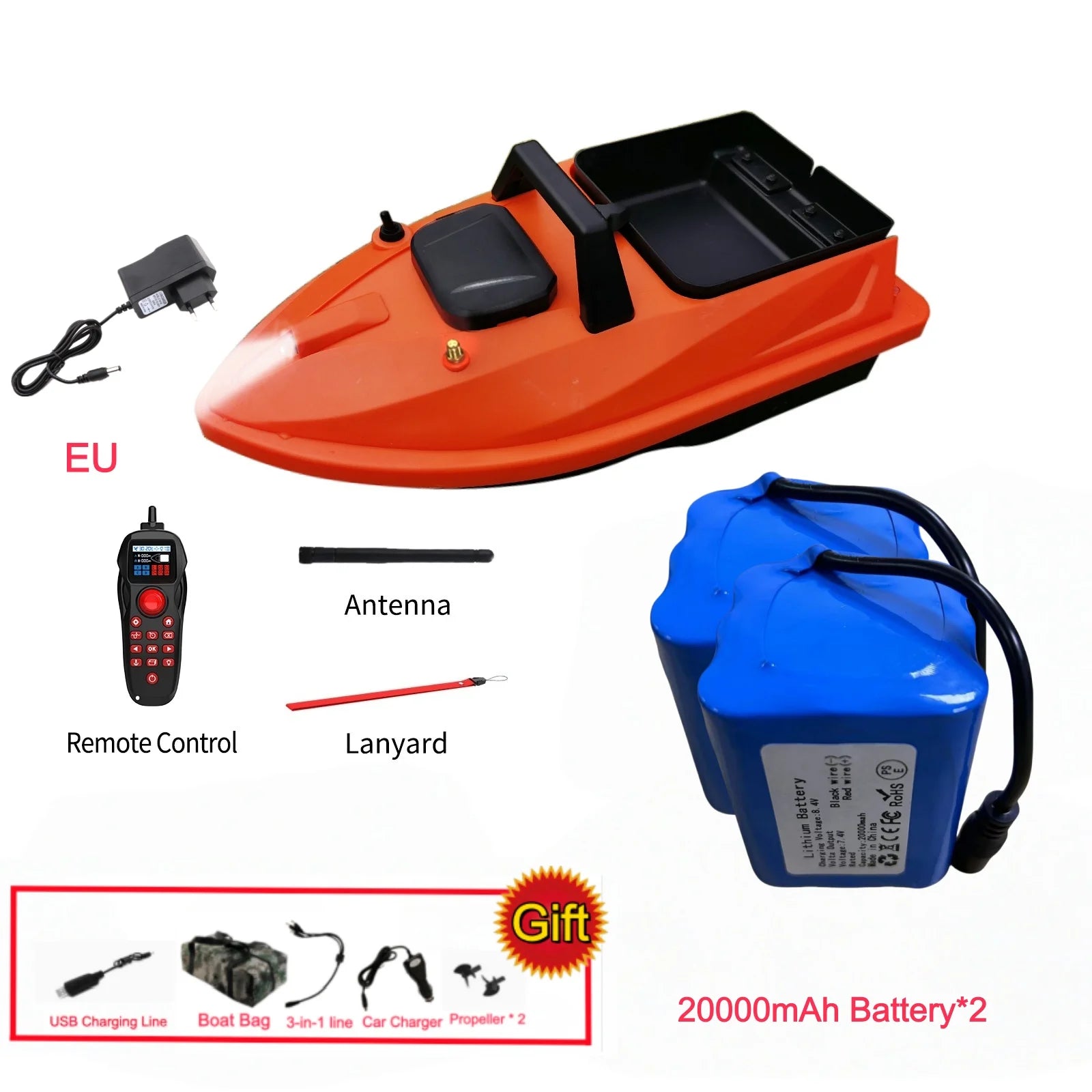 GPS Fishing Bait Boat 500M Distance 1.5KG Loading Electronic Anchored Cruise Control RC Nest Bait Boat Outdoor Sports Fishing To