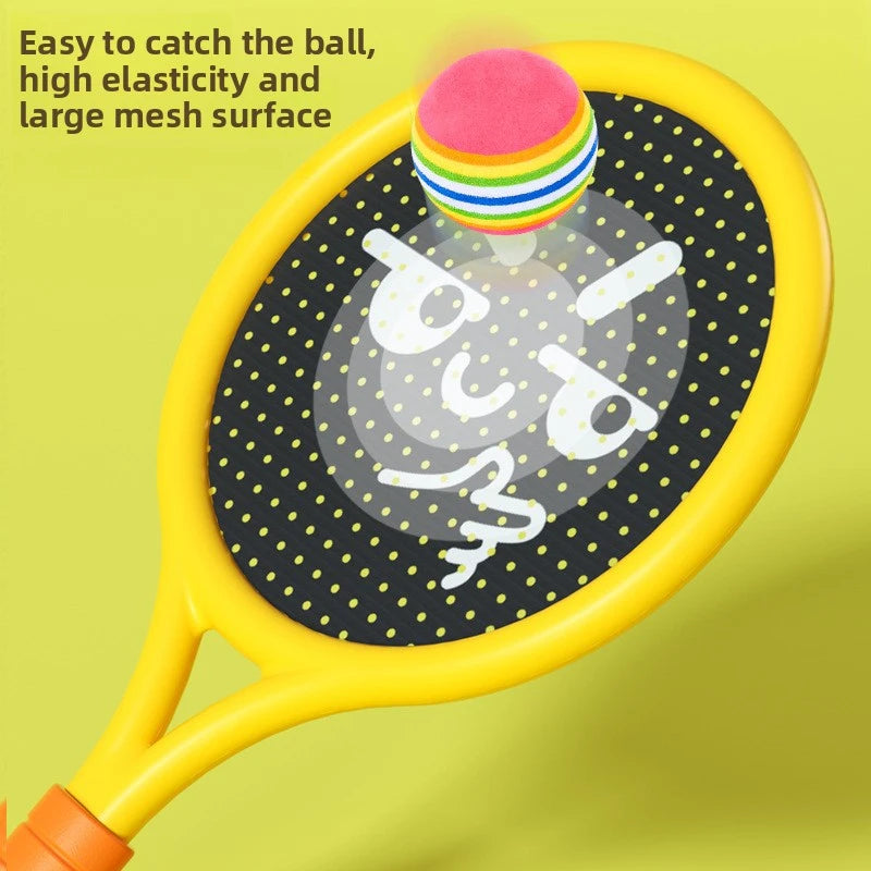 Elastic Tennis Racket For Kids 3-5 Years Old Parent Child Interactive Indoor Outdoor Sports Toy Badminton Entertainment Racket