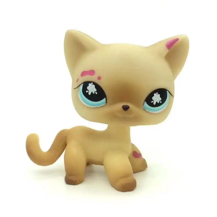 Pet Shop Lps Toys Standing Littlest Short Hair Cat #2291 White Pink Glitter kitty