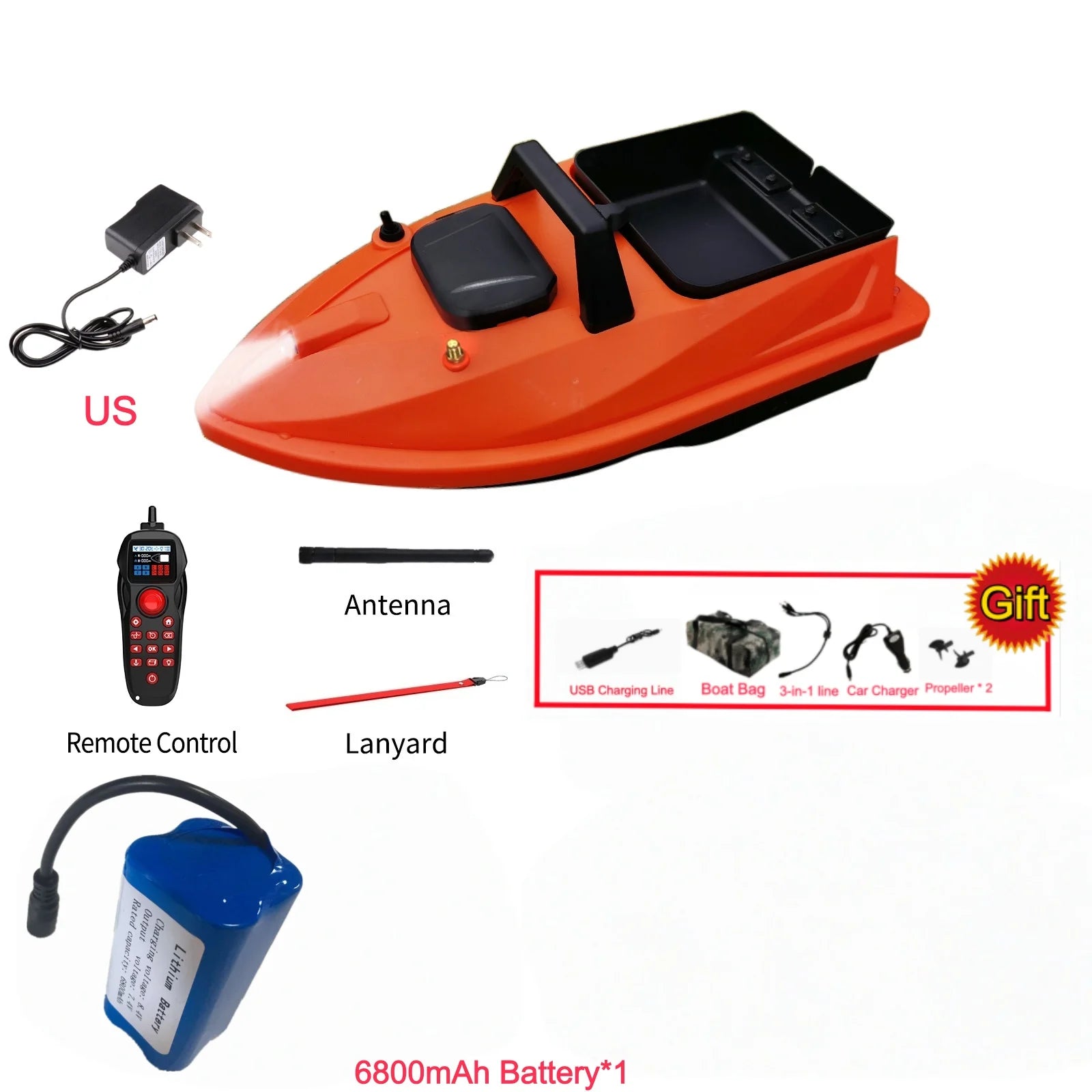 GPS Fishing Bait Boat 500M Distance 1.5KG Loading Electronic Anchored Cruise Control RC Nest Bait Boat Outdoor Sports Fishing To