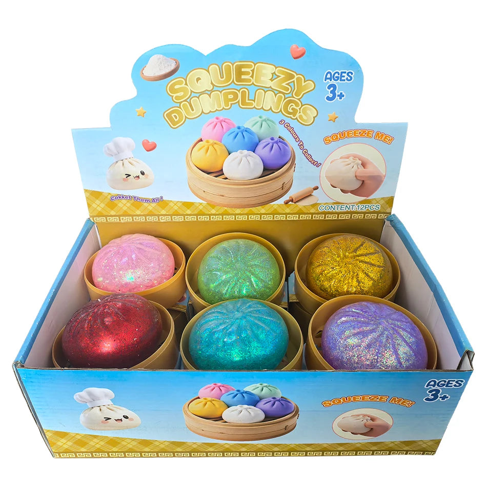 Dumpling Stress Balls Colorful Squishies Pressure Squishy Relaxing Relieve Anxiety Antistress Enhance Reusable Rebound Squeeze