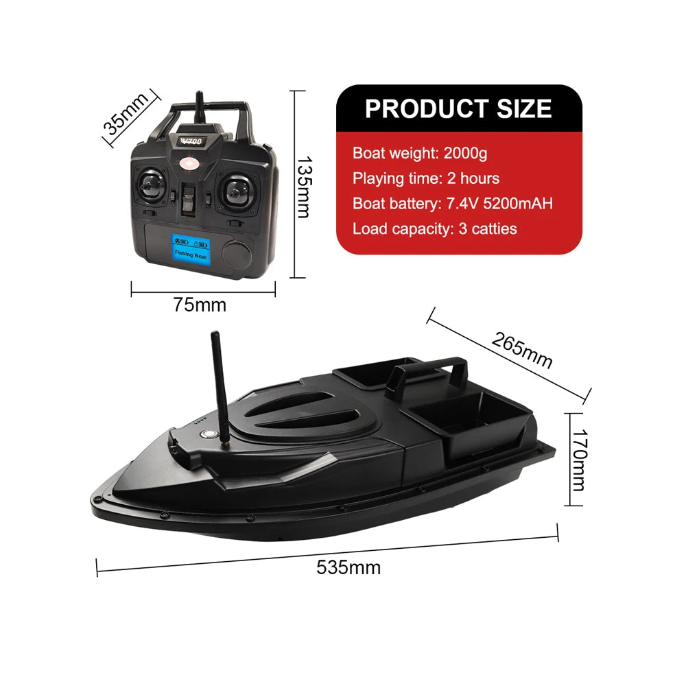 Fishing Bait Boat 500m Remote Control Bait Boat Dual Motor Fish Finder 1.5KG Loading Support Automatic Cruise
