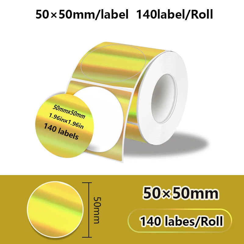 50x50mm Laser Sticker Self-Adhesive Thermal Adhesive Label Roll Compatible for Phomemo M110 M220 M200 E210 P50 DETONG P1 WP9520