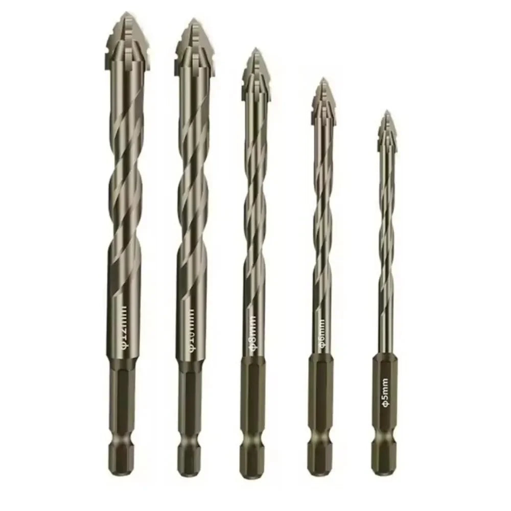 1Pcs Four-Edged Serrated Eccentric Drill Bits Set High Hardness Hexagonal Simple Installation Skewed Head Drill Bit Set