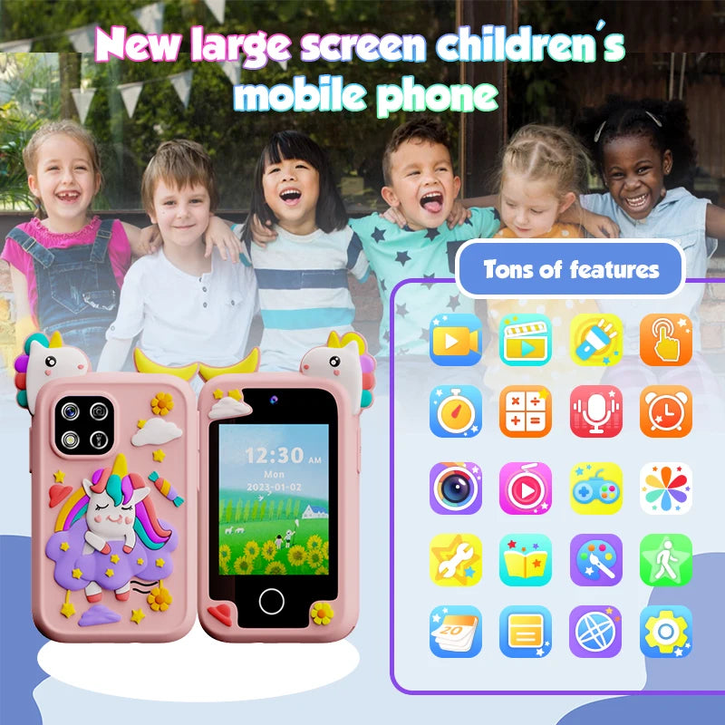 Children Kids Toy Phone Musical Unicorn Dinosaur Baby Mobile Selfie Camera MP3 Player Educational Toys Christmas Birthday Gifts