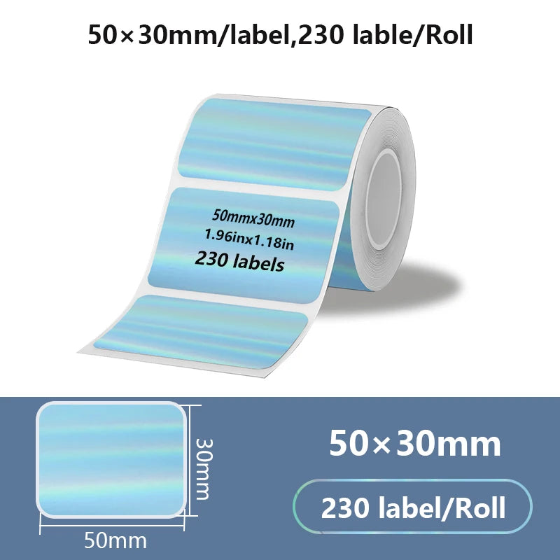 50x50mm Laser Sticker Self-Adhesive Thermal Adhesive Label Roll Compatible for Phomemo M110 M220 M200 E210 P50 DETONG P1 WP9520