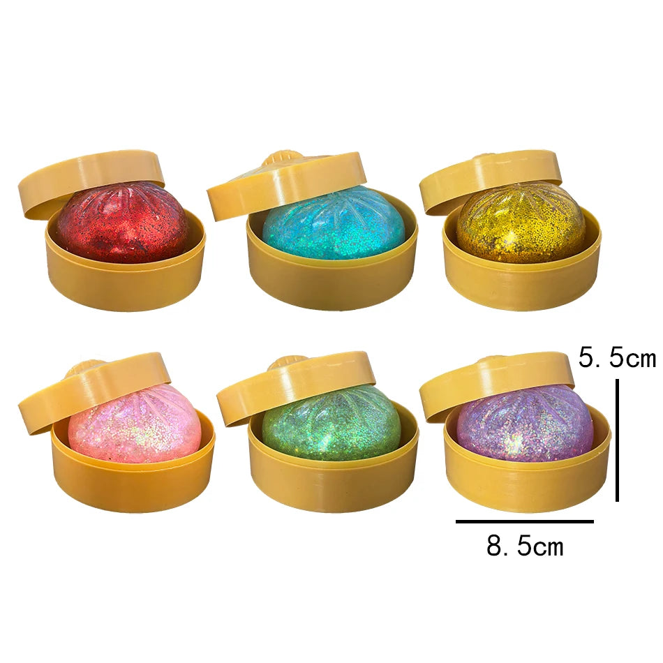 Dumpling Stress Balls Colorful Squishies Pressure Squishy Relaxing Relieve Anxiety Antistress Enhance Reusable Rebound Squeeze
