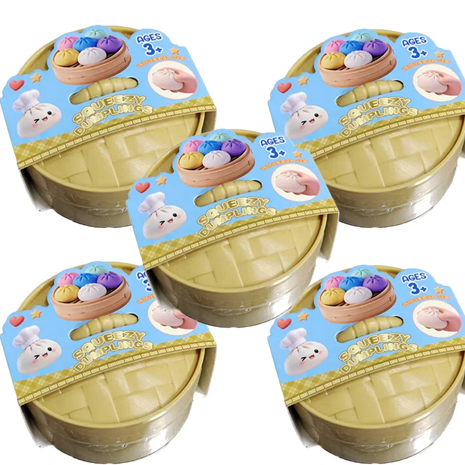Dumpling Pressure Dumpling Squishies Cute Colorful Bun Toy Slow Rising Stress Relief Fidget Toy for Kids Adults Anti-Anxiety