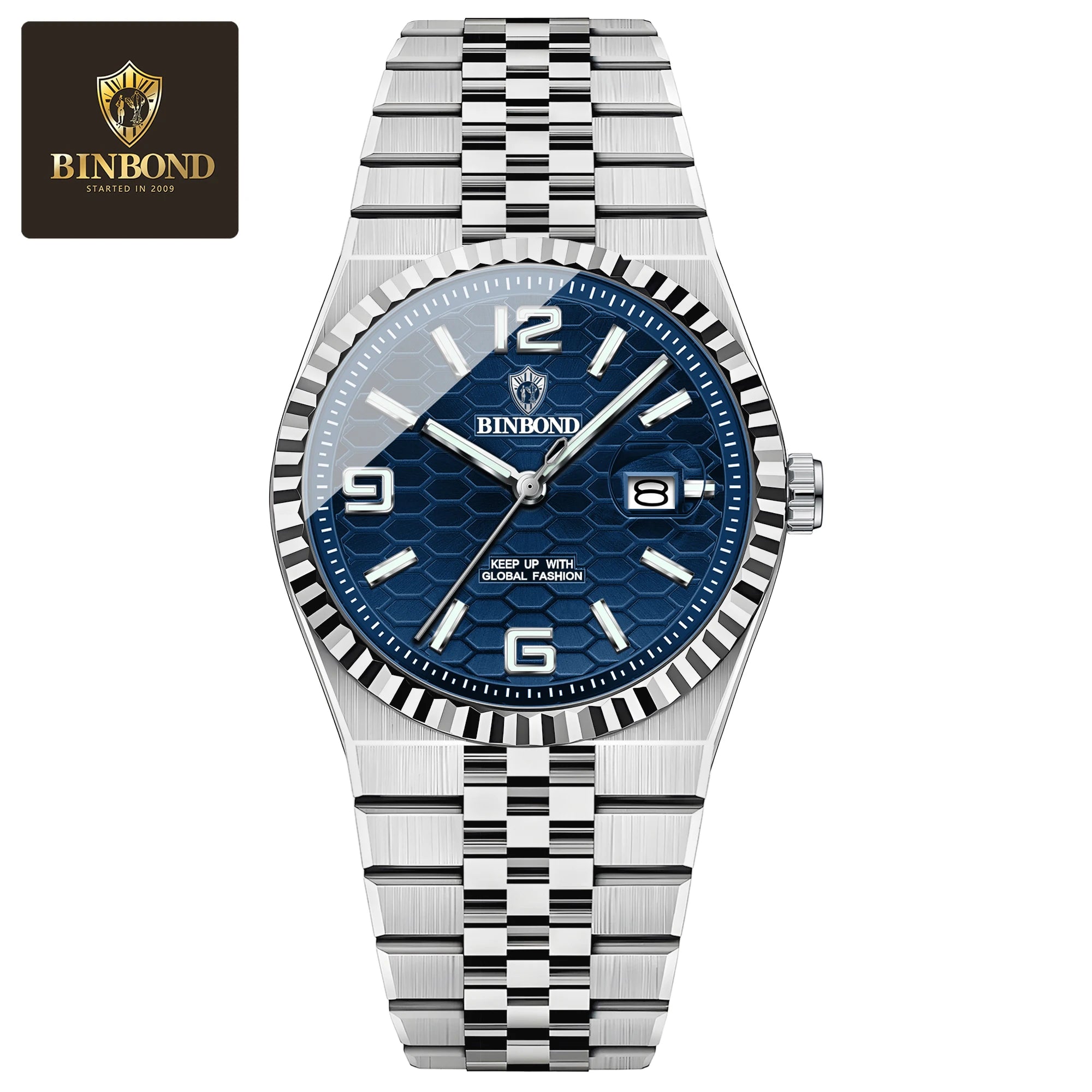 BINBOND Top Brand New 8181 Business Men's Quartz Watch Waterproof Night Light Calendar Fashion Men's Quartz Watch 2025