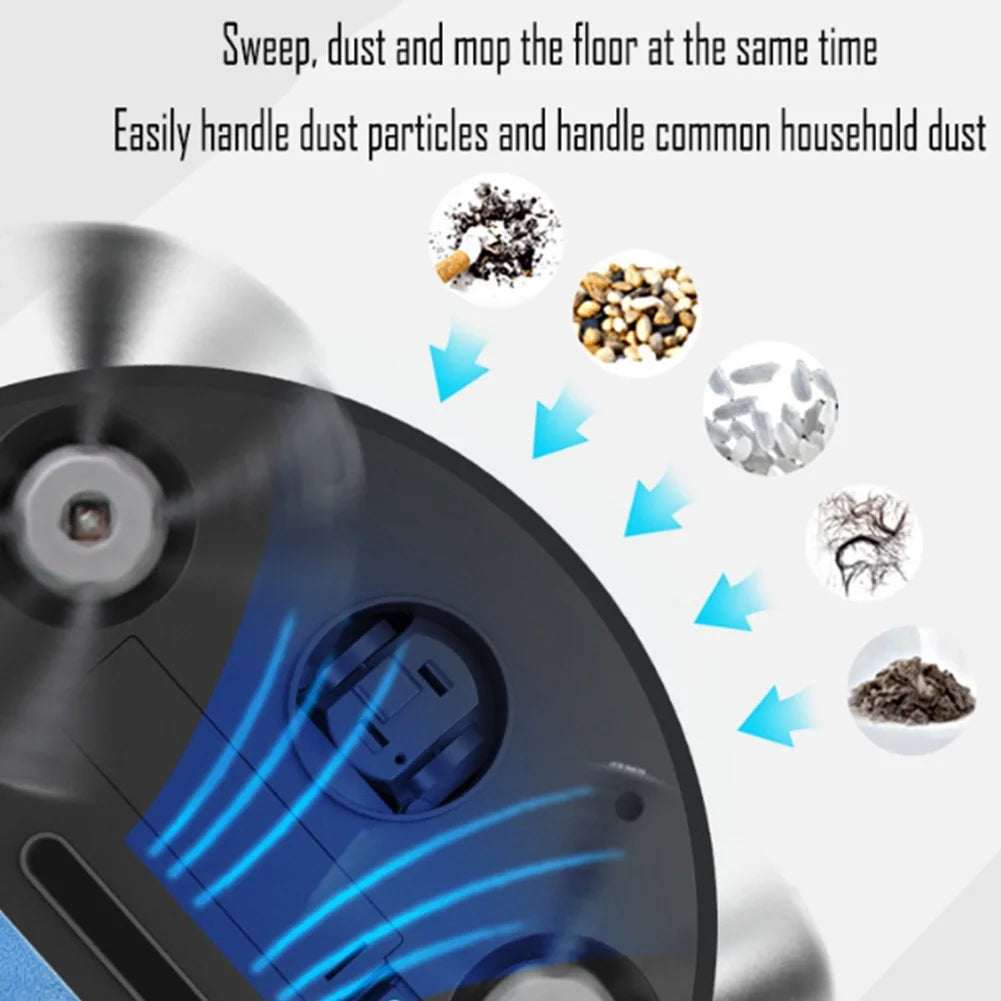 Sweeper Robot 75 Min Runtime Robotic Vacuum and Mop Combo USB Rechargeable 1000Pa Suction for Home Floor Washing Carpet Pet Hair