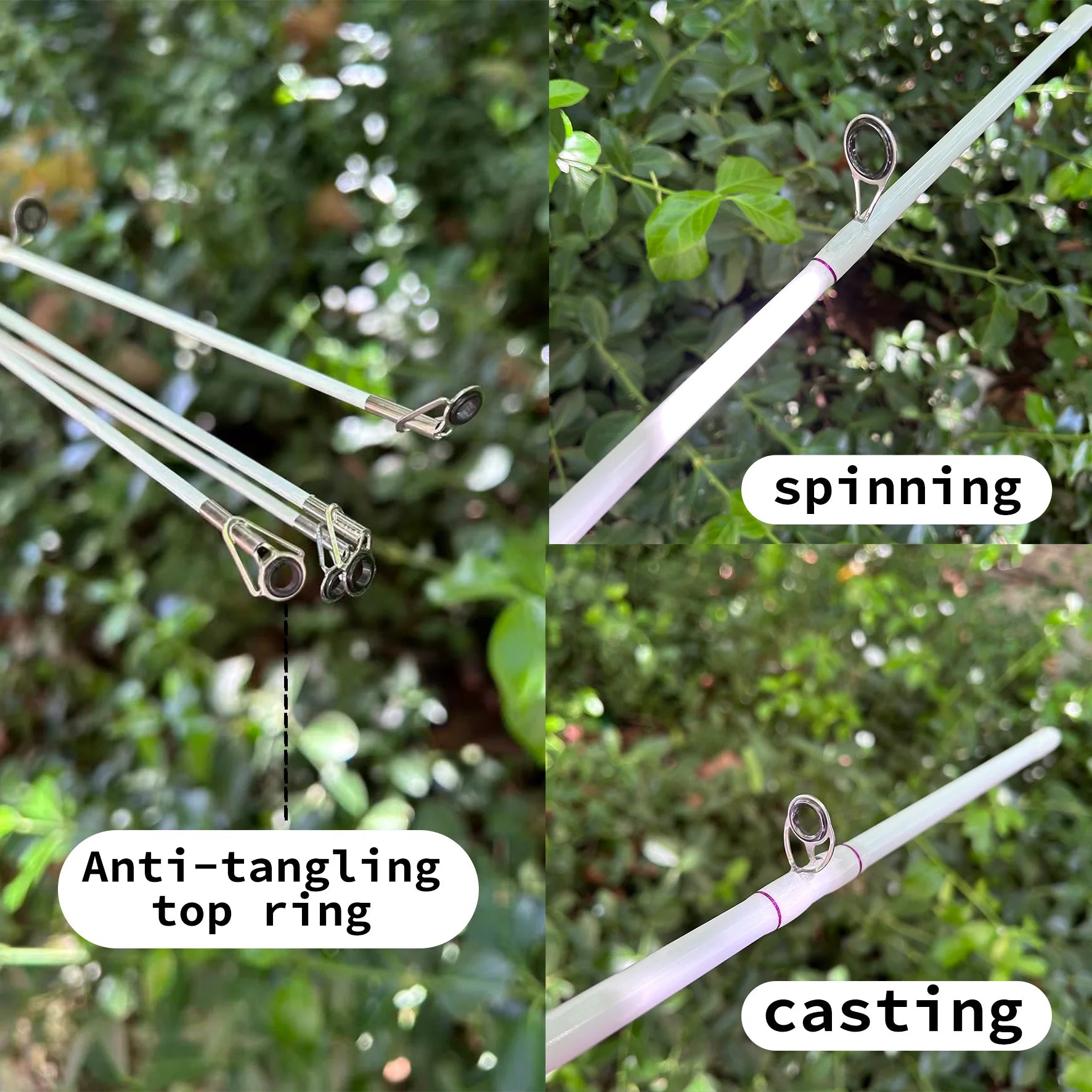 White Fishing Rod 1.8m 2.1m 2-Section Design, Fiberglass Composite Rod Body, Strong and Durable, M-Tune, Suitable for Both Men and Women, Affordable Price, Suitable for Both Saltwater and Freshwater, Choice between Gun Handle