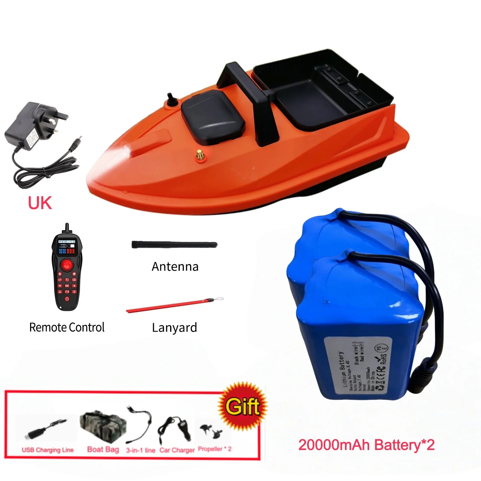 GPS Fishing Bait Boat 500M Distance 1.5KG Loading Electronic Anchored Cruise Control RC Nest Bait Boat Outdoor Sports Fishing To