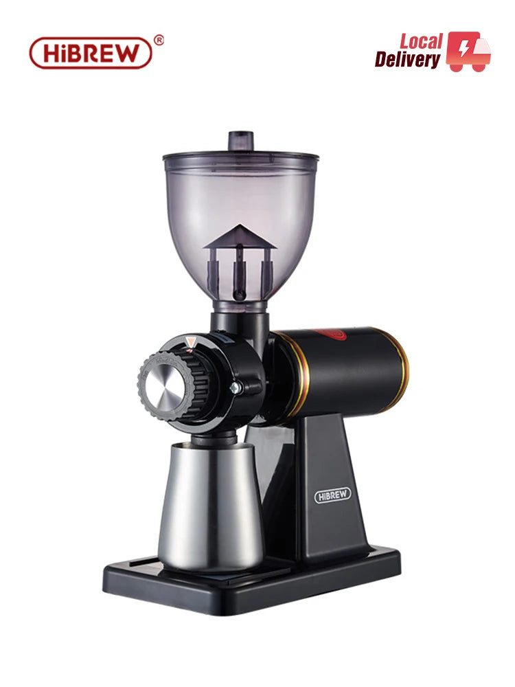 HiBREW 8 Settings Electric Coffee Bean Grinder for Espresso or American Drip coffee Durable Flat Burr  Die-casting Housing G1