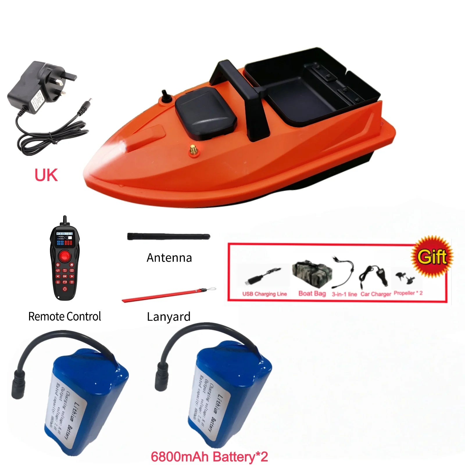 GPS Fishing Bait Boat 500M Distance 1.5KG Loading Electronic Anchored Cruise Control RC Nest Bait Boat Outdoor Sports Fishing To