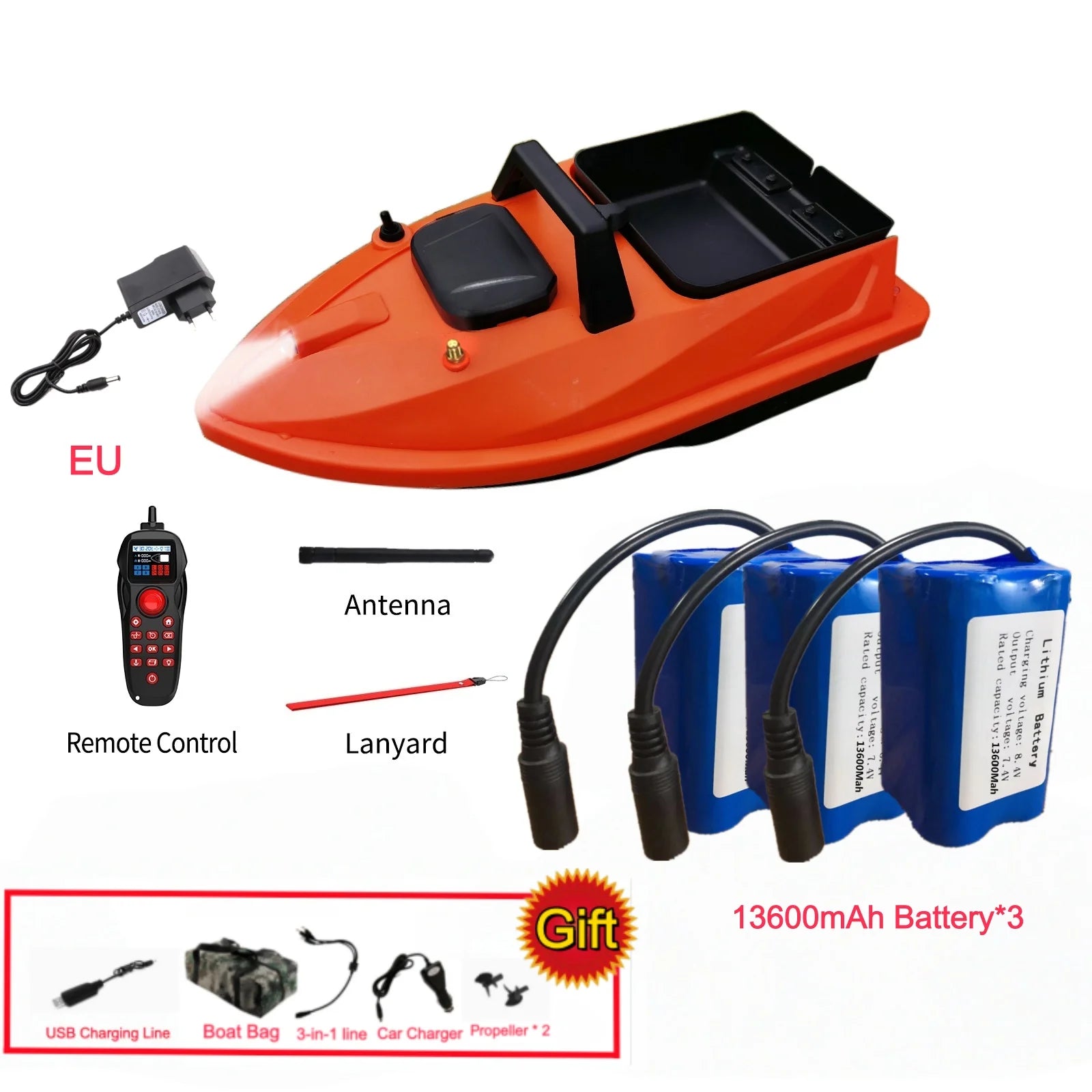 GPS Fishing Bait Boat 500M Distance 1.5KG Loading Electronic Anchored Cruise Control RC Nest Bait Boat Outdoor Sports Fishing To