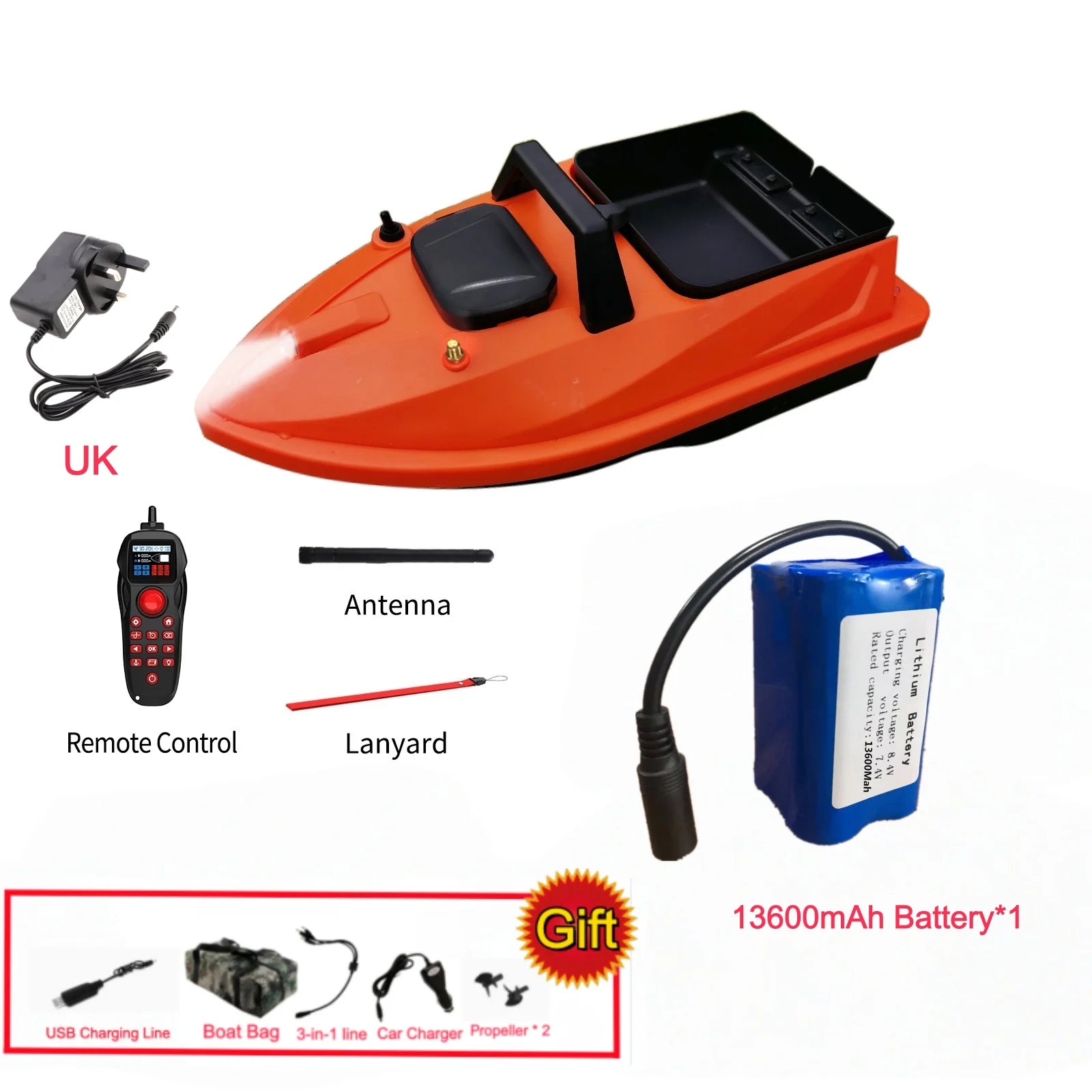 GPS Fishing Bait Boat 500M Distance 1.5KG Loading Electronic Anchored Cruise Control RC Nest Bait Boat Outdoor Sports Fishing To