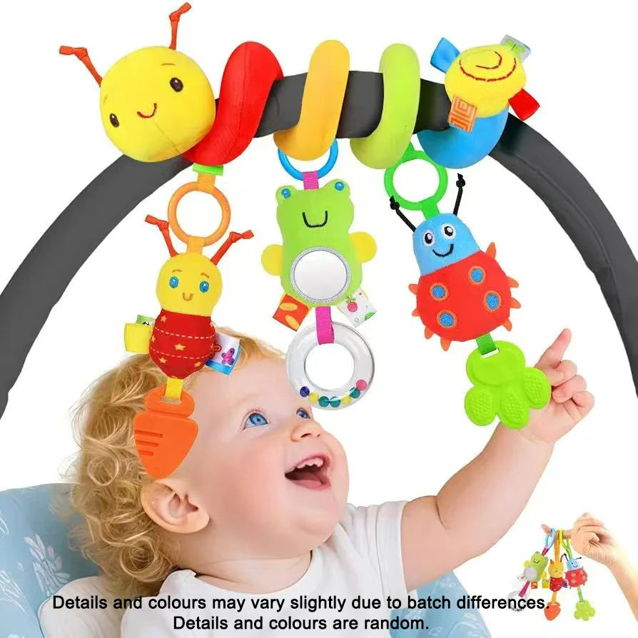 0-6 months old baby colored doll bed wrapped around the bed hanging comfort toys Safety seat comfort toys stroller comfort doll