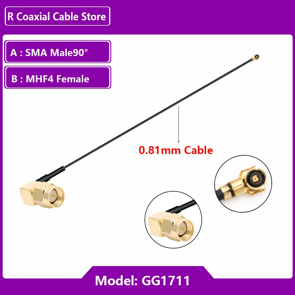 1PC RG1.13mm 0.81mm Pigtail Extension RF Cable SMA Female to MHF U.FL  Female RP SMA Male for WIFI Antenna